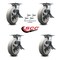 Service Caster 8 Inch Thermoplastic Caster Set with Roller Bearings and Brakes/Swivel Locks SCC SCC-35S820-TPRRF-SLB-BSL-4 - alternate 2